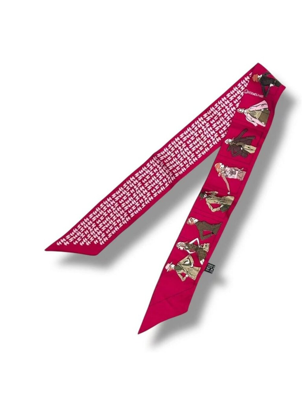 Hermes Scarf Silk Logo Dress Code Pink - Picture 2 of 8